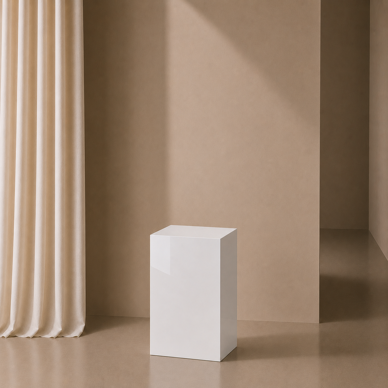 White Gloss Acrylic Plinth - 50cm H