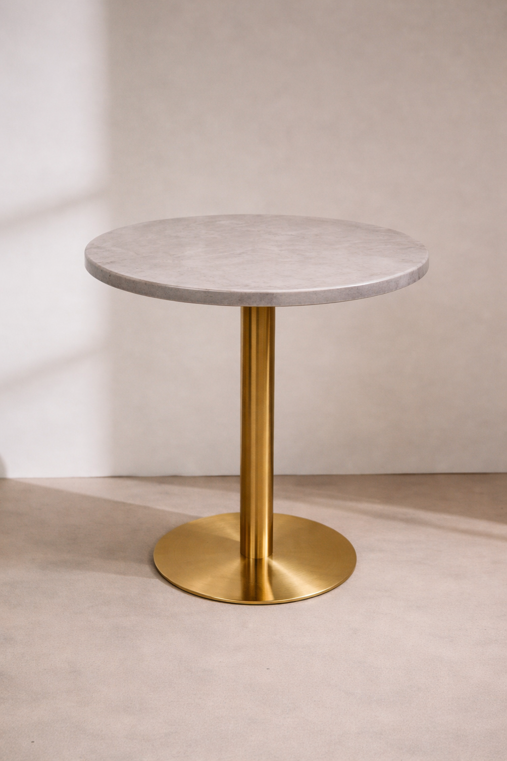 Brooklyn Cafe Table - Gold Frame with Concrete Look Top