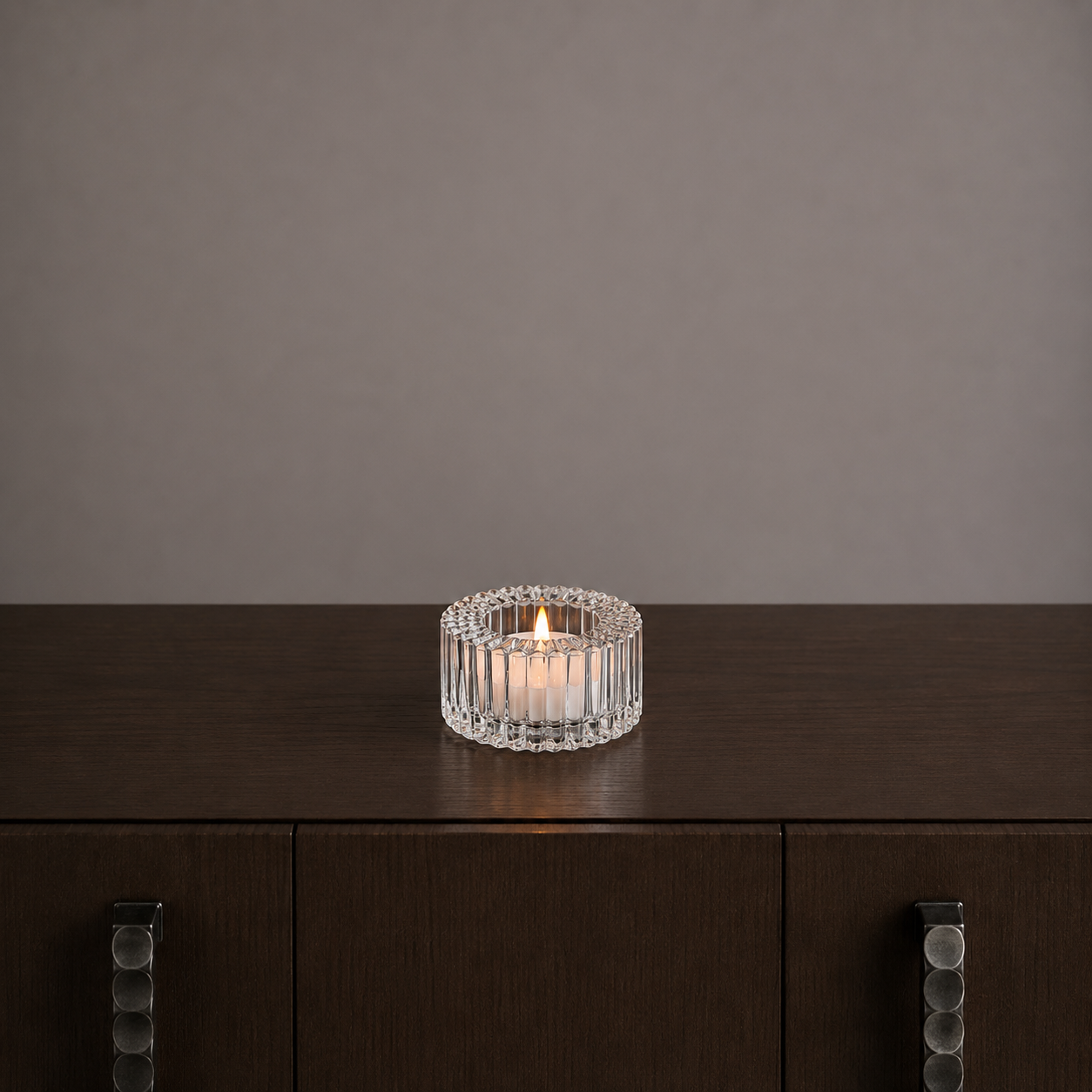 Glass Ripple Candle Holder - Small