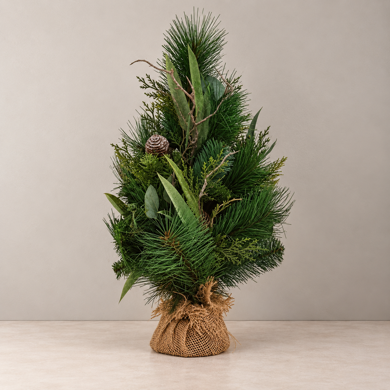 Christmas Tree - Table Top - Mix Pine and Eucalyptus - 45cm High