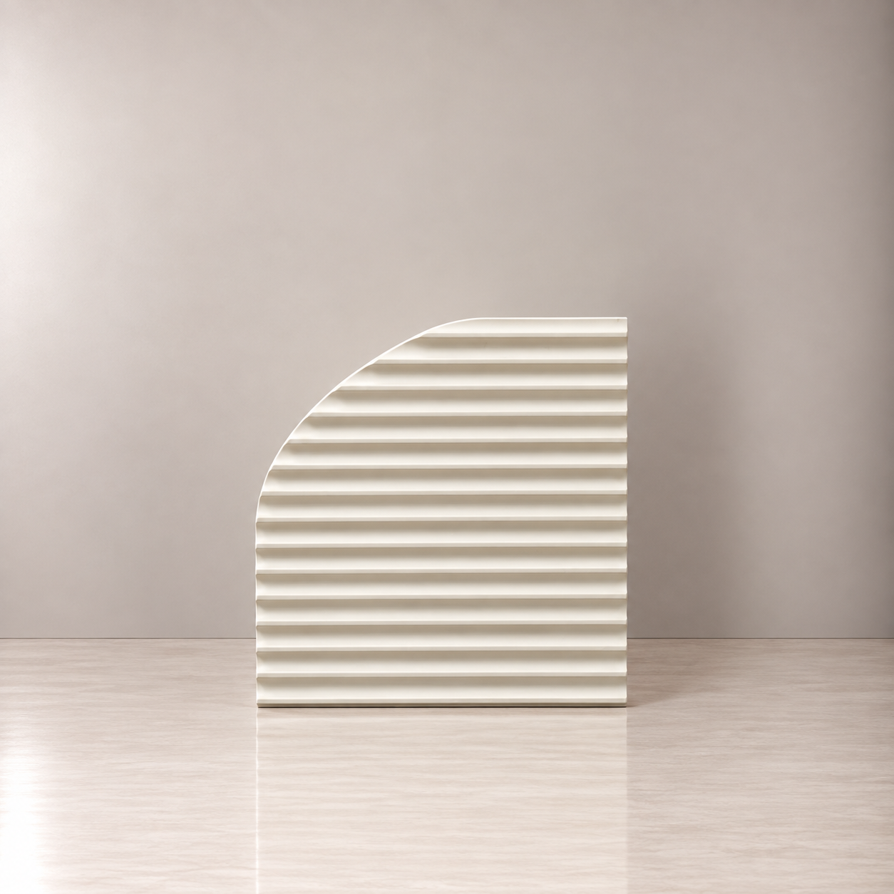 Half Arch Backdrop RH Peak - Ribbed Horizontal - Cream - 60cm H