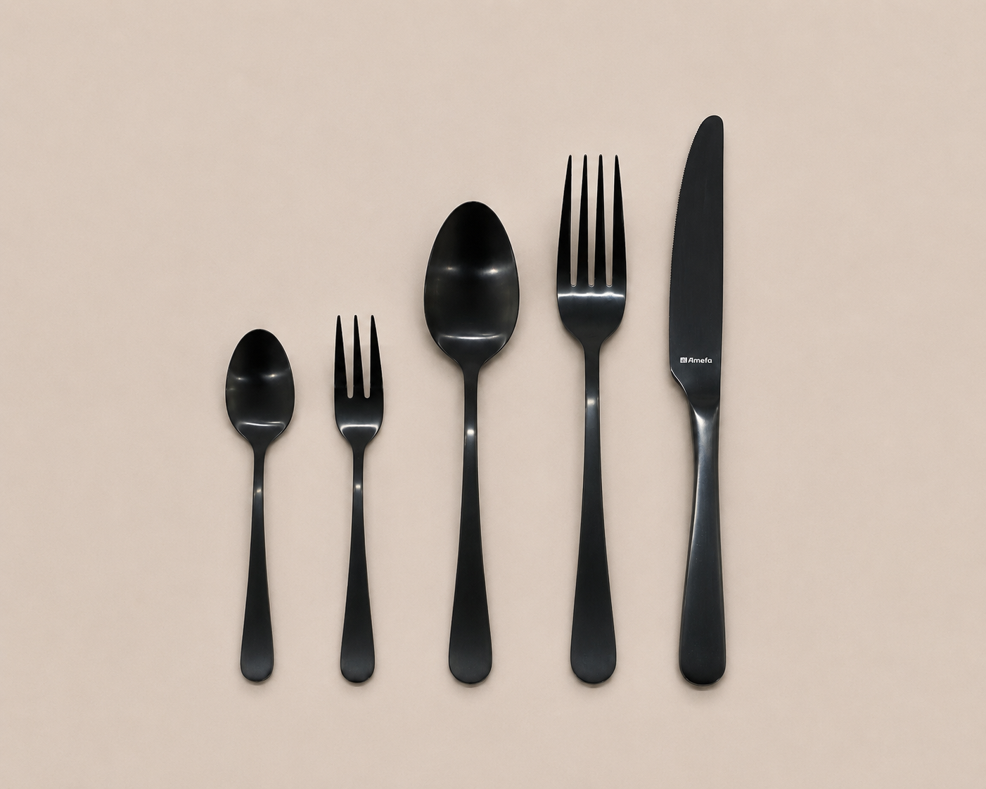 Monaco - Matt Black Cutlery - Set.png
