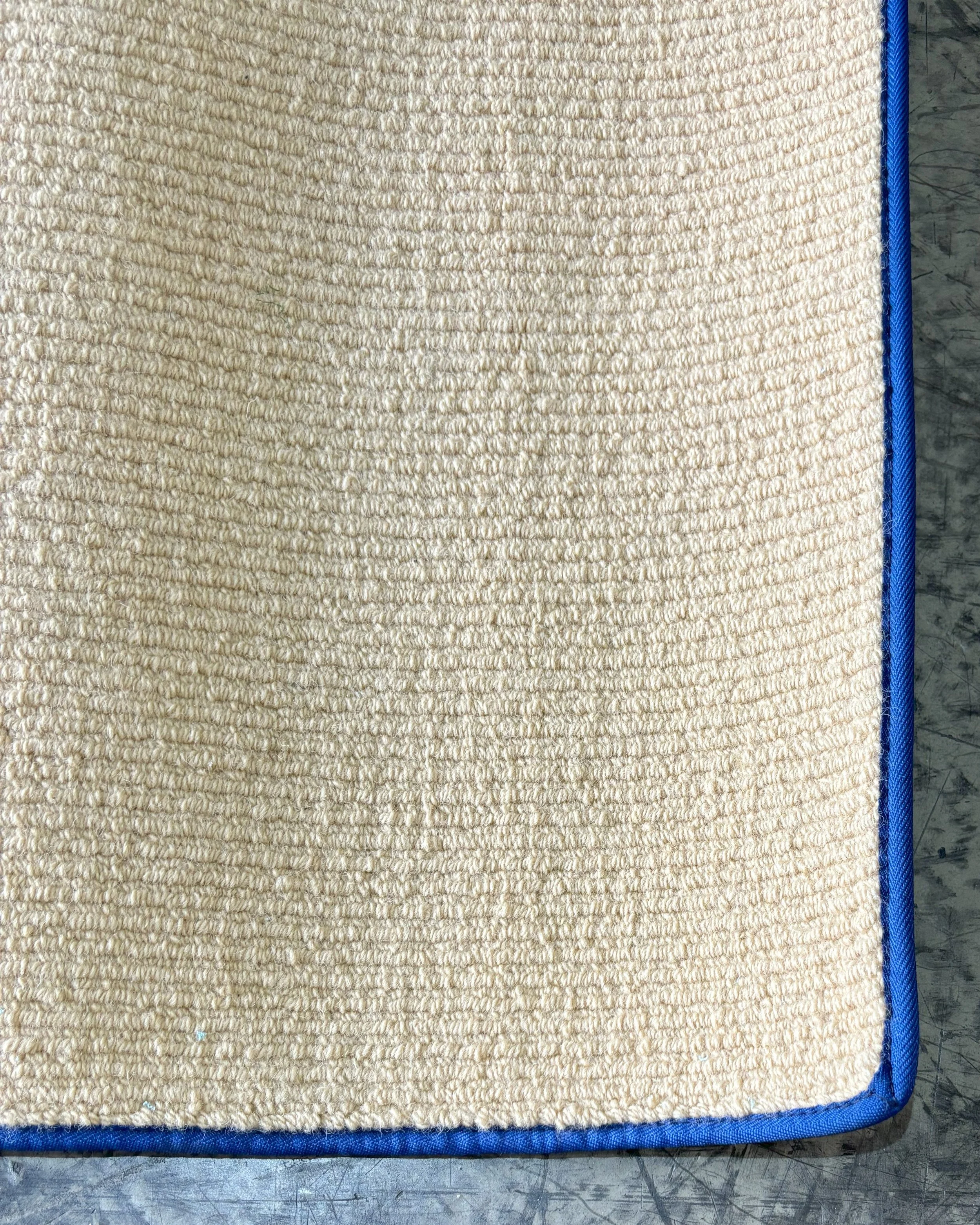 Rug - Cream with Blue Edge