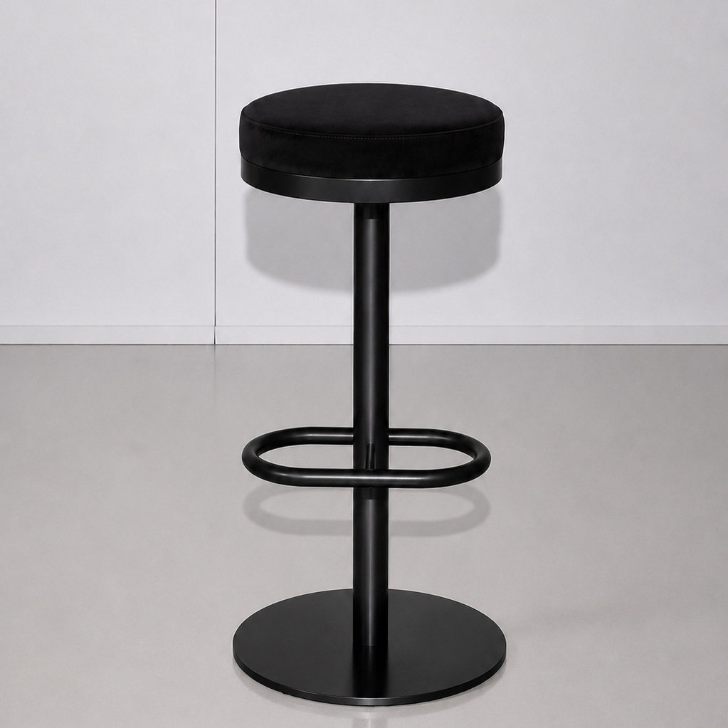 Mila White Stool - Black Frame