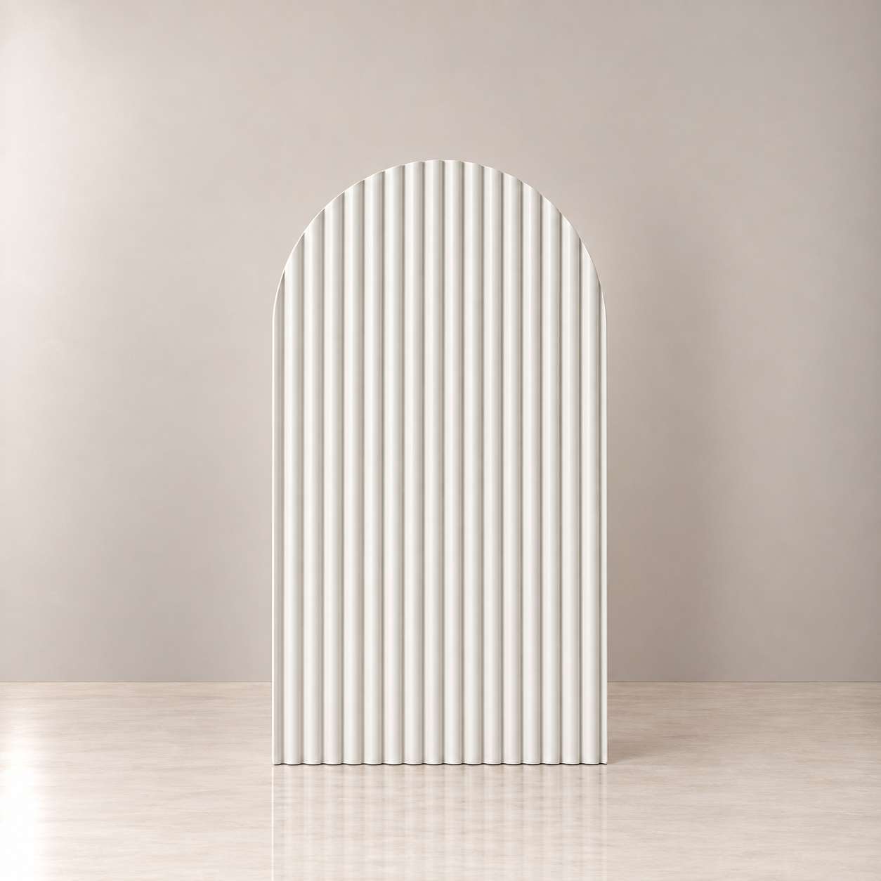 Arch Backdrop - Ribbed Vertical - White - 120cm H