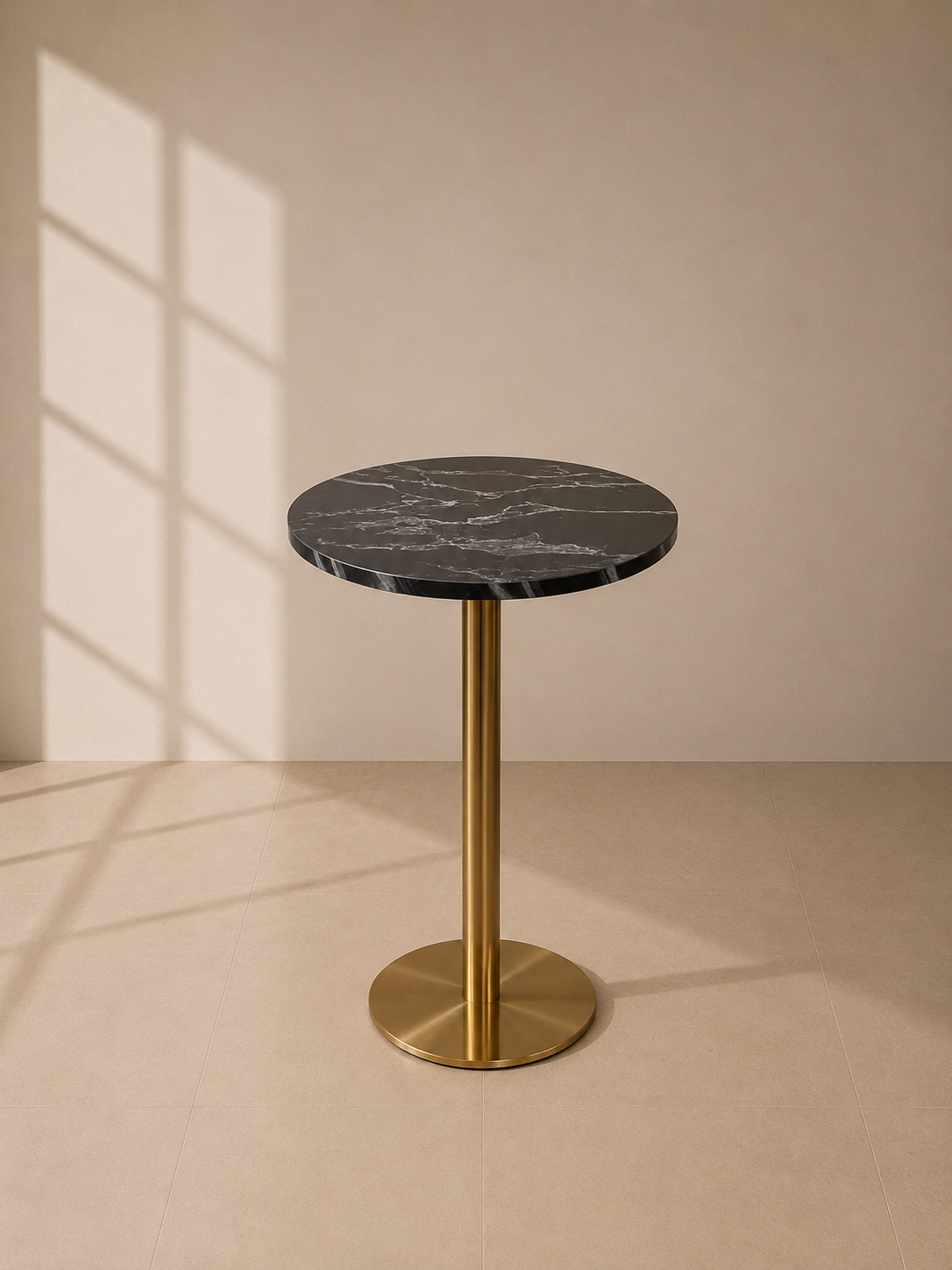 Brooklyn High Bar Table - Black Marble Top