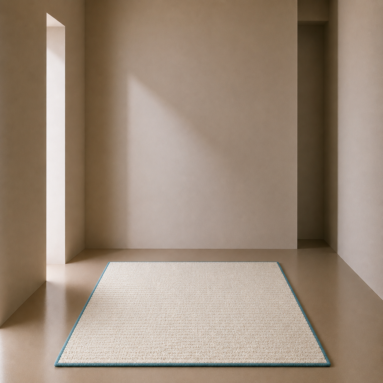 Rug - Cream with Green Edge