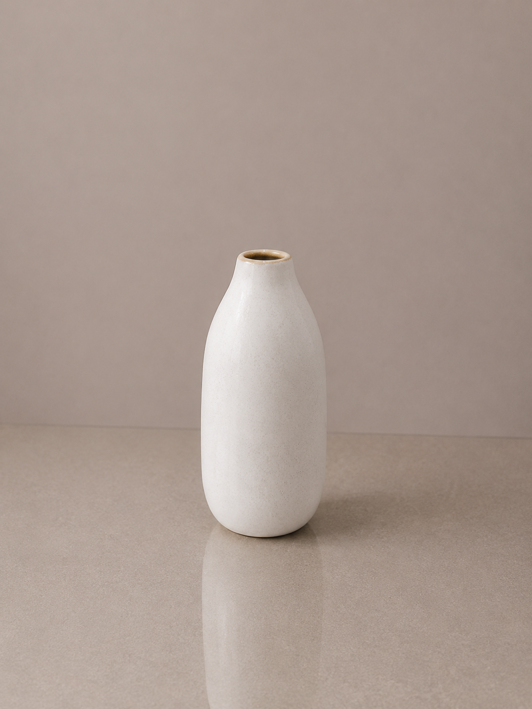 Ceramic White matte smooth textured Vase