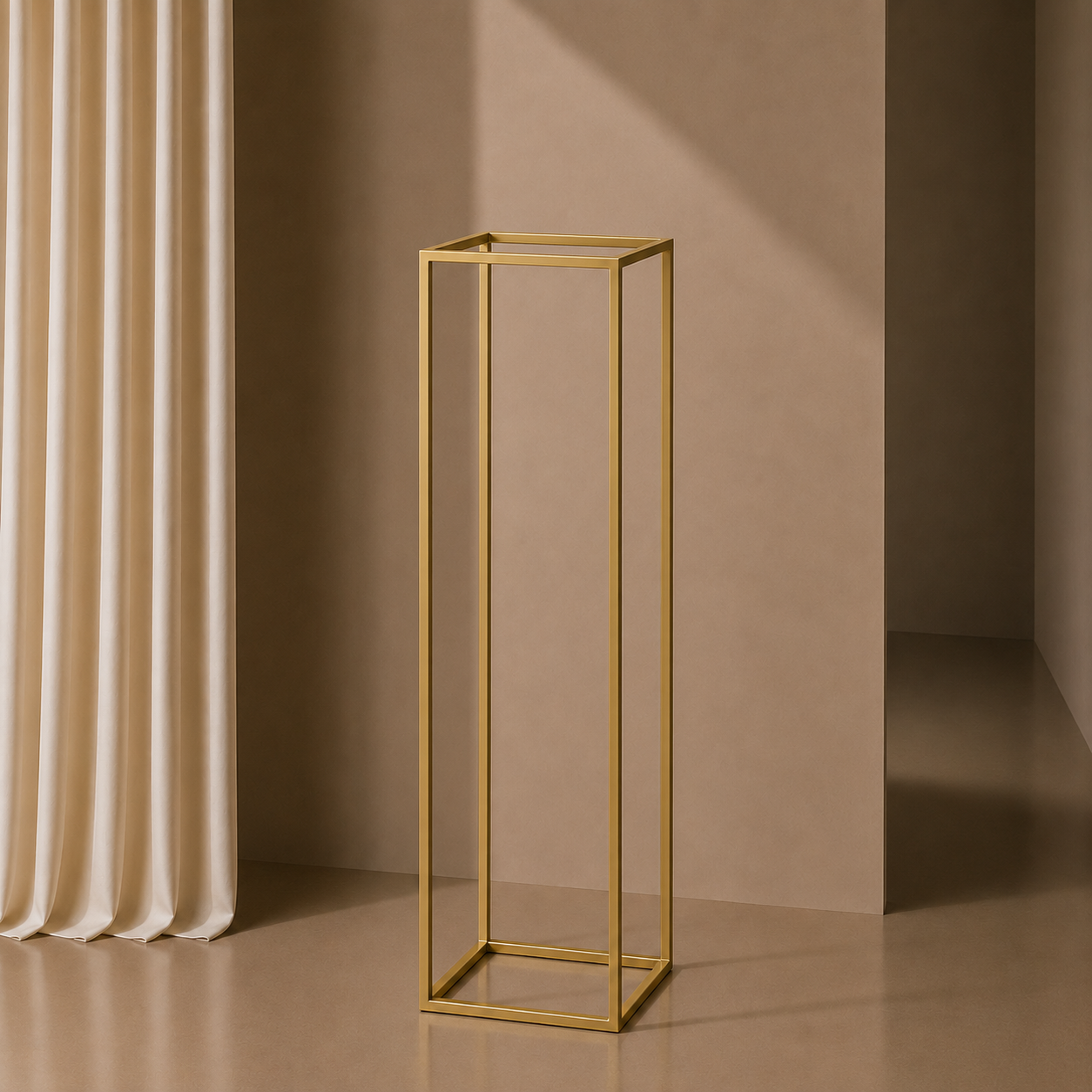 Gold Metal Plinth - 120 cm