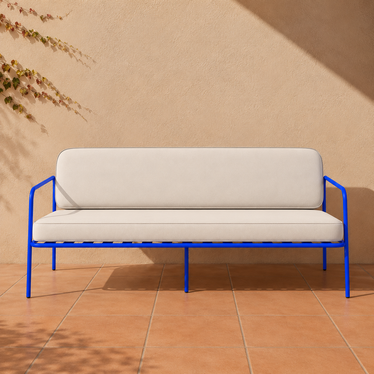 Bella - 2 Seater Sofa - Blue Frame - Stone.png