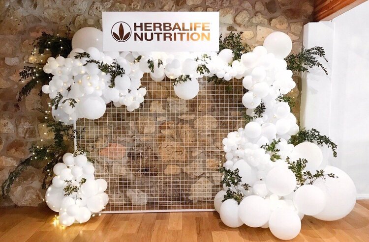 Mesh Screen White 240cm W with white balloon garland e.jpg