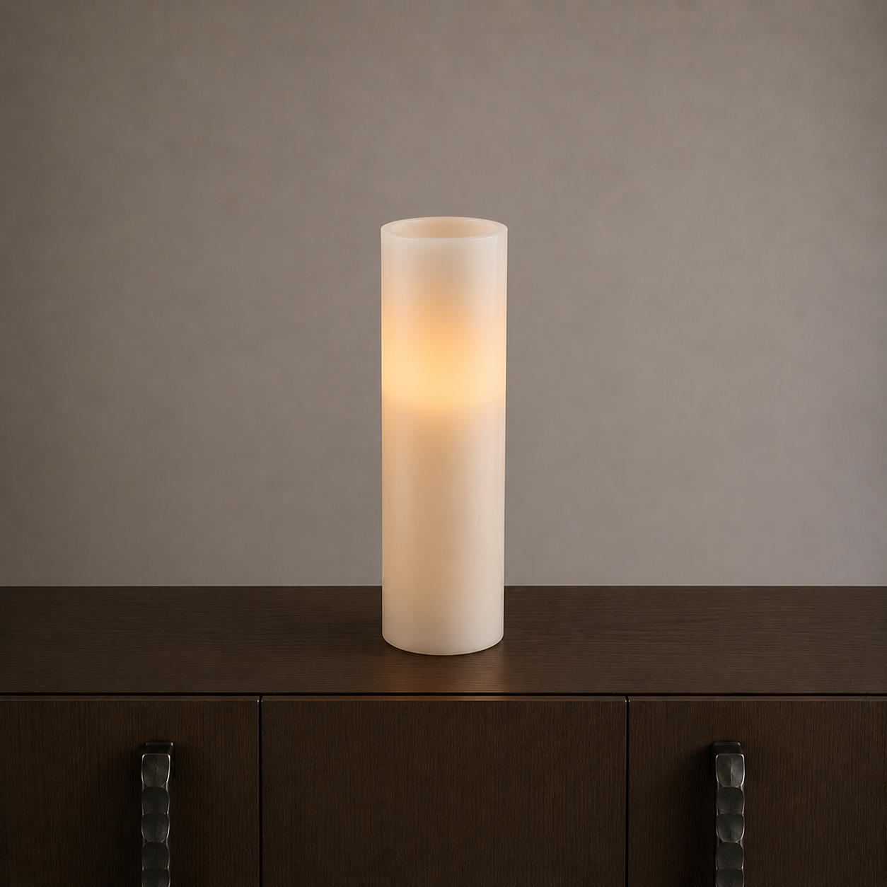 LED Real Wax Pillar Candles - 7cm Dia 22.5cm H