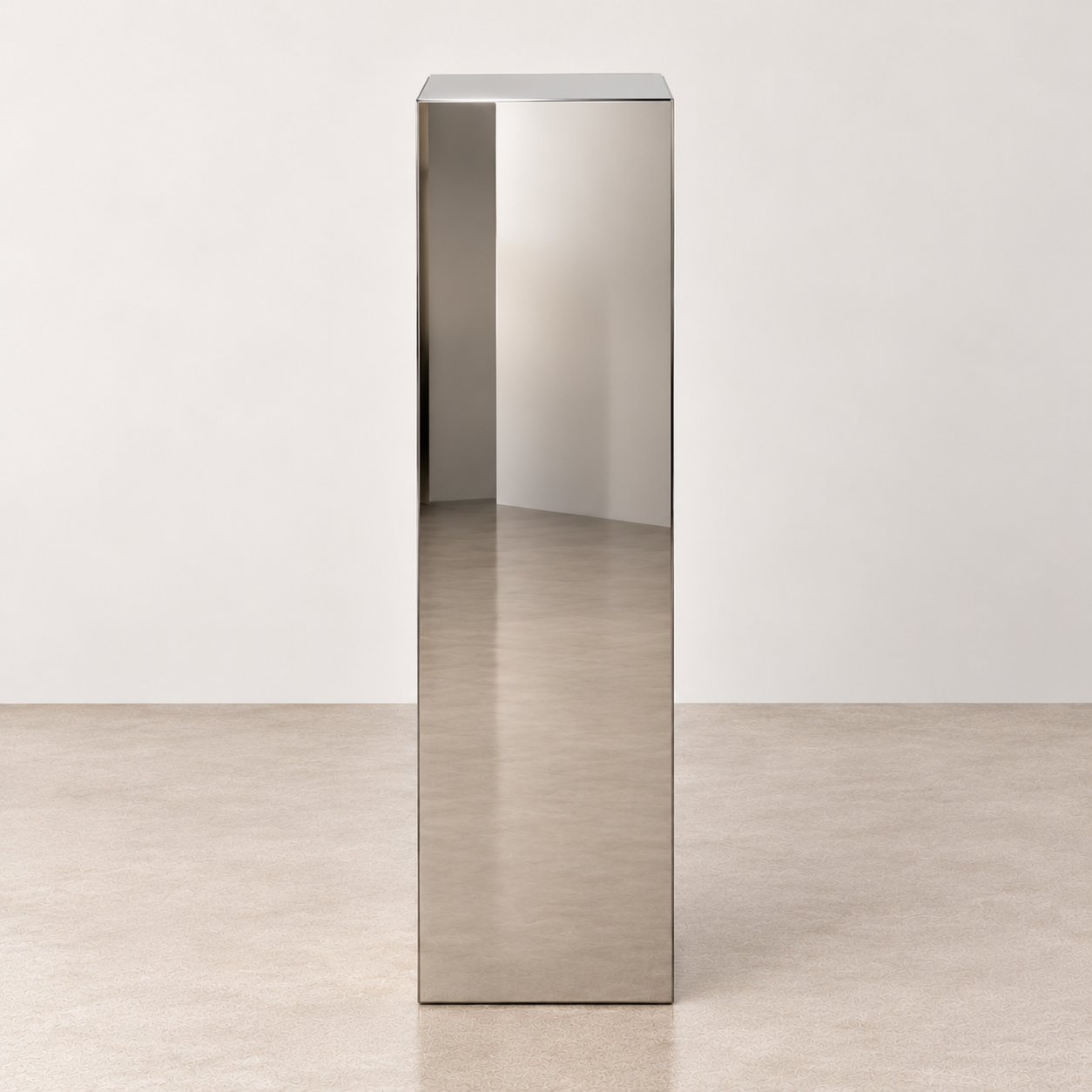 Silver Mirror Acrylic Plinth - 90cm H (30cm square)