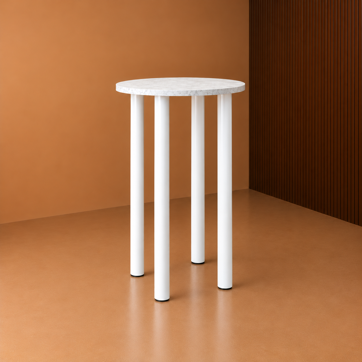 Charlie High Bar Table - Round - Brushed White