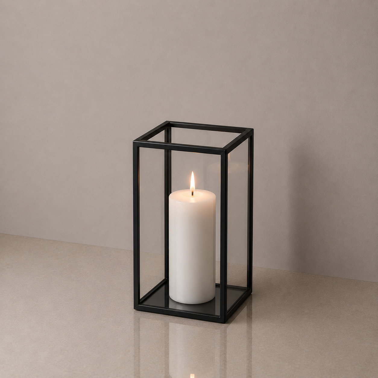 Hurricane Vase - Black Frame - 18cm H
