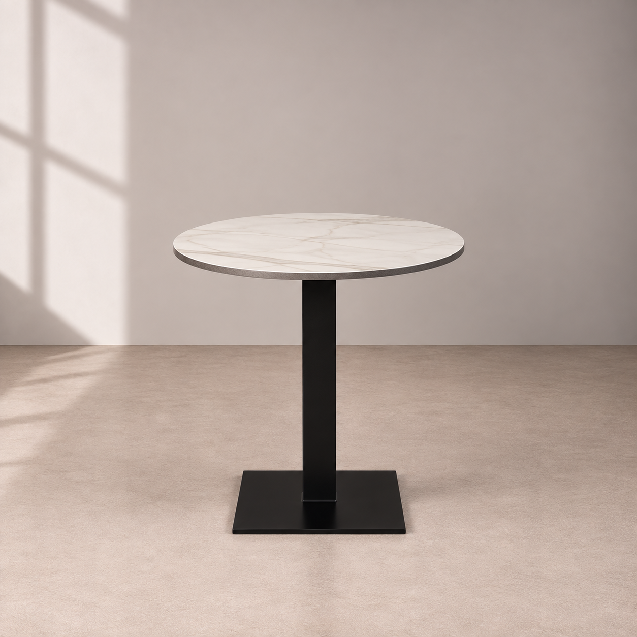 Mayfair Cafe Table - White Marble Top - 75cm Dia.png
