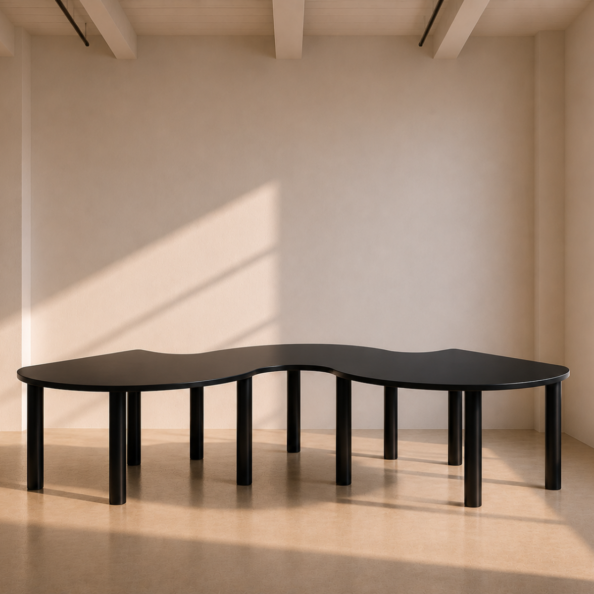 Charlie Dining Table - Curved - Brushed Charcoal