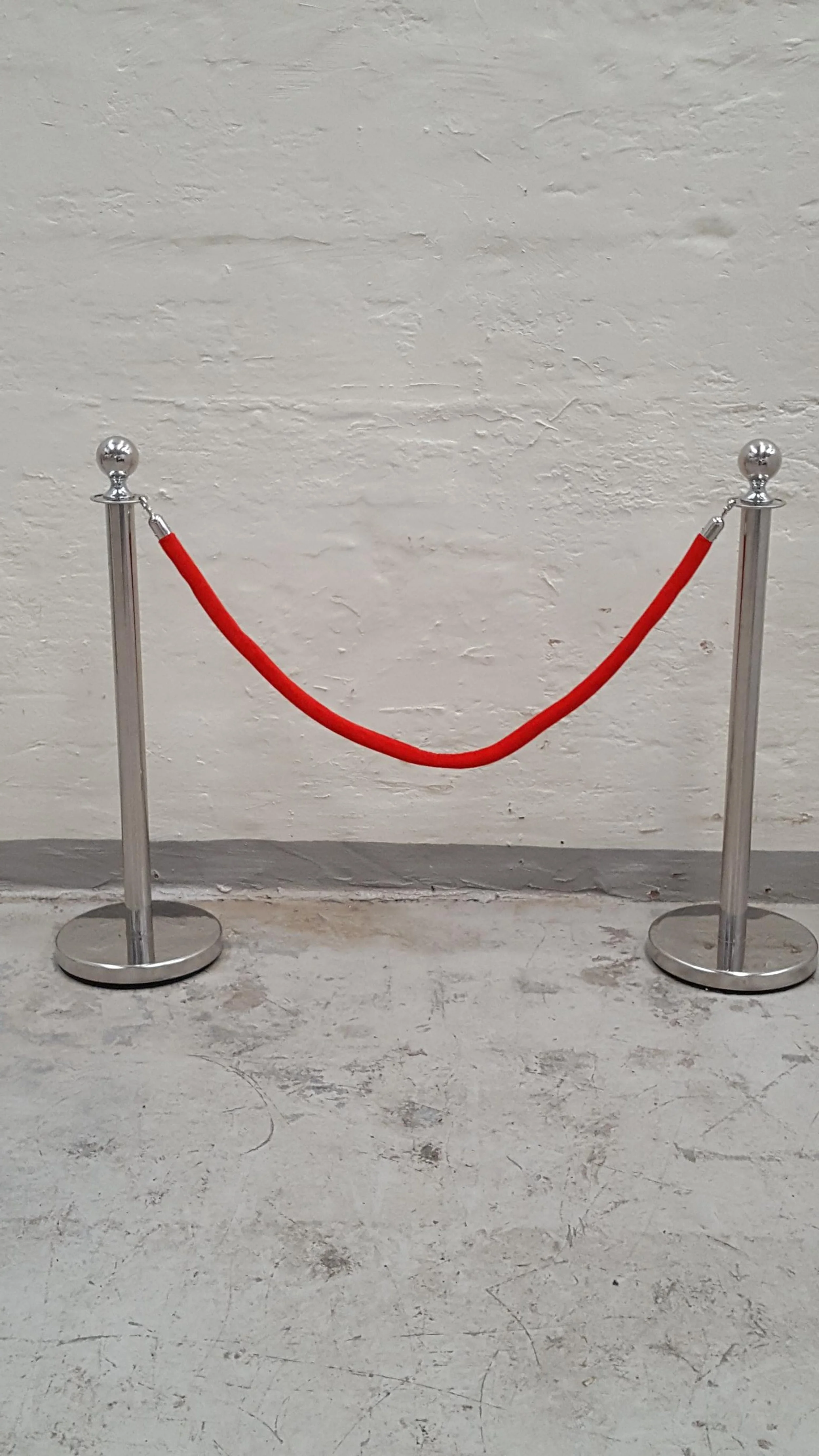 Red Velvet Bollard Rope with Stainless Steel Tip — JAKS Hire & Events