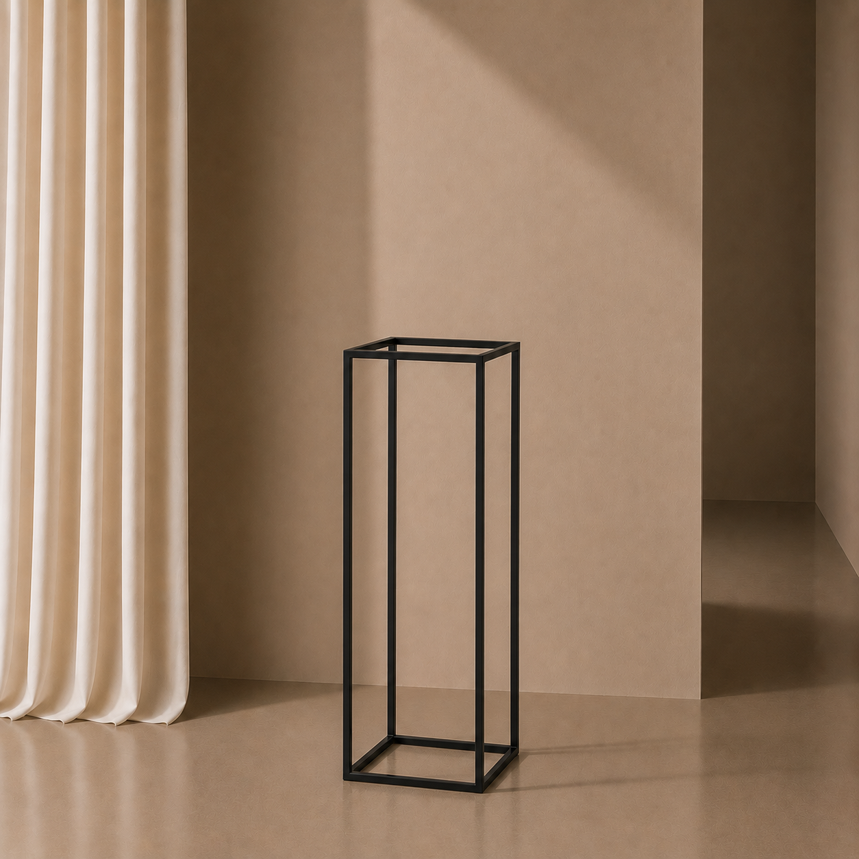 Black Metal Plinth - 80cm