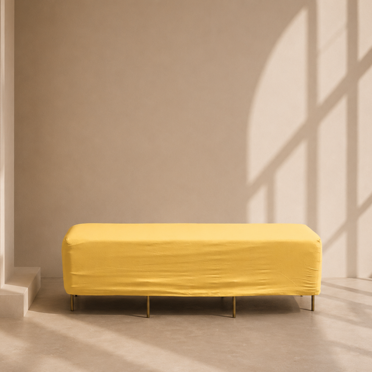 New Orleans Ottoman Bench - Yellow