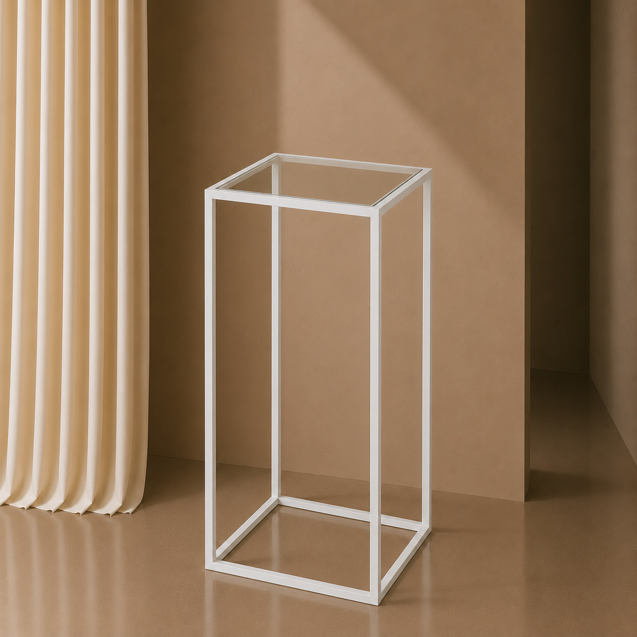 Metal Plinth with Clear Perspex Top