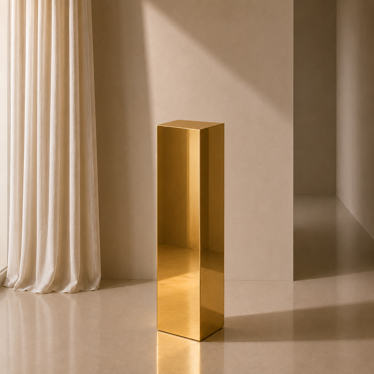 Gold Mirror Acrylic Plinth - 90cm H