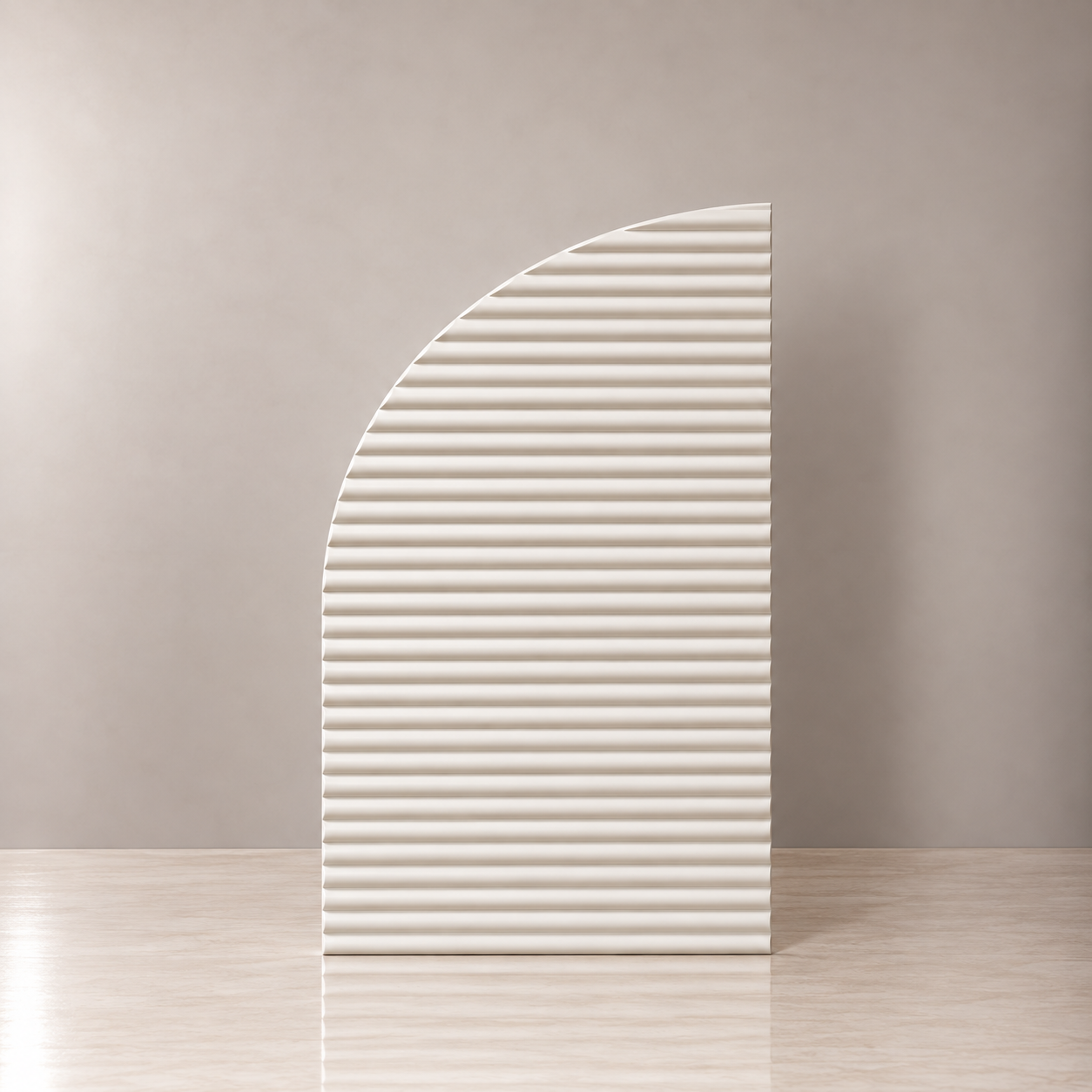 Half Arch Backdrop RH Peak - Ribbed Horizontal - White - 143cm H