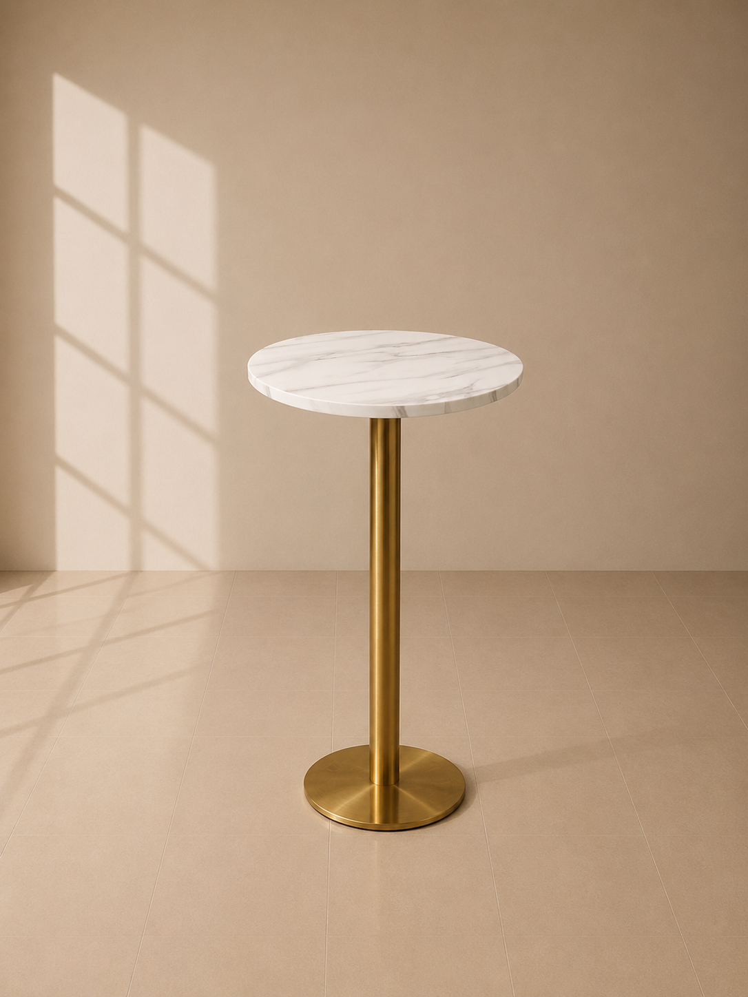 Brooklyn High Bar Table - White Marble Top