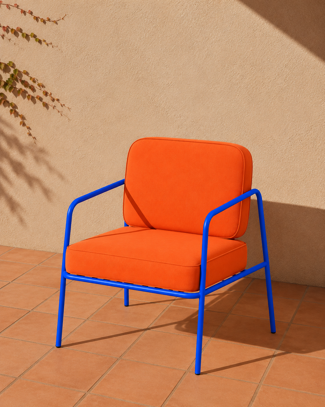 Bella - Armchair - Blue Frame - Saffron.png