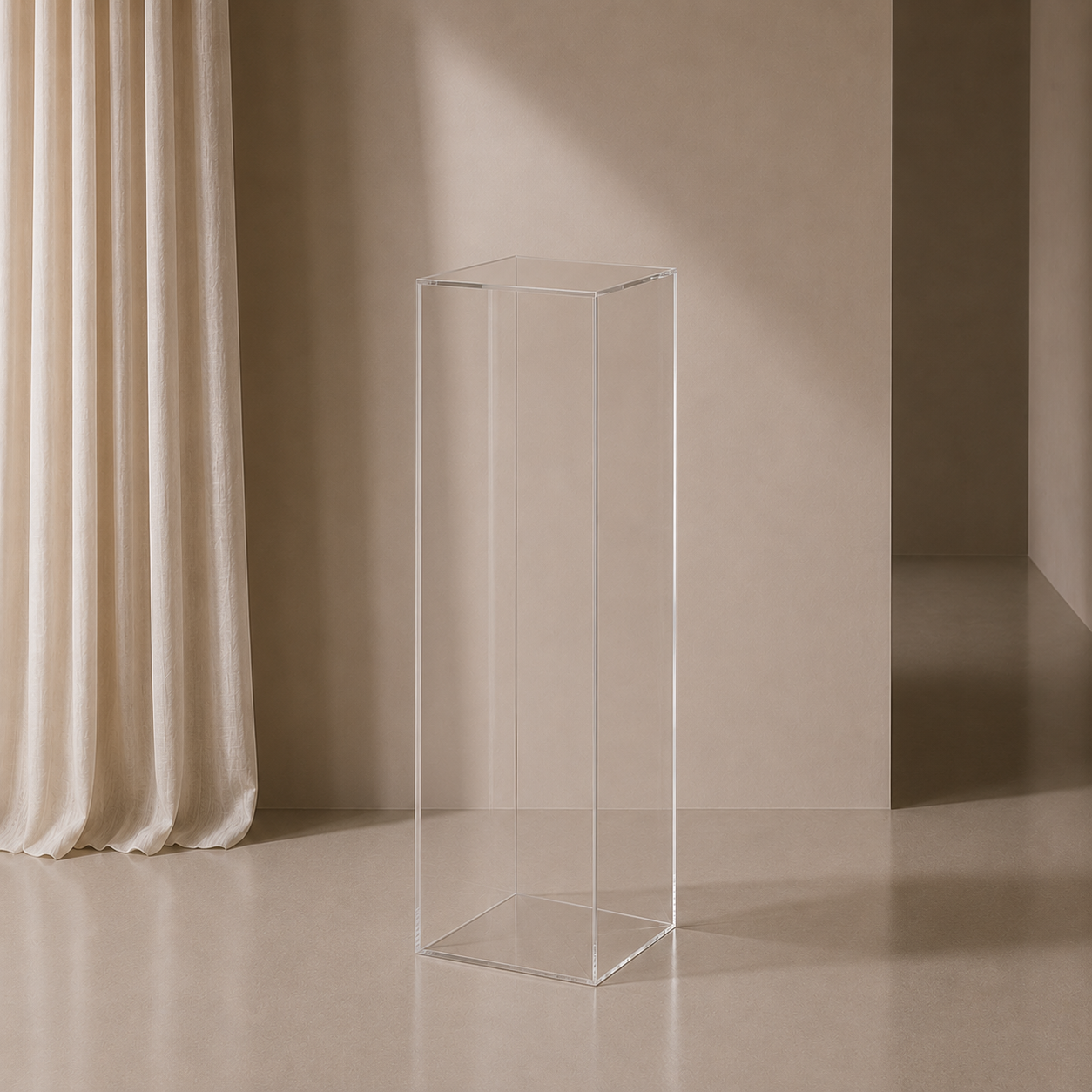 Clear Acrylic Plinth - 90cm H x 40CM D