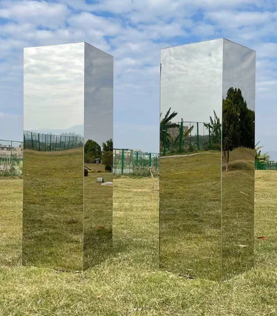 Silver Mirror Plinth 70cmH.jpg