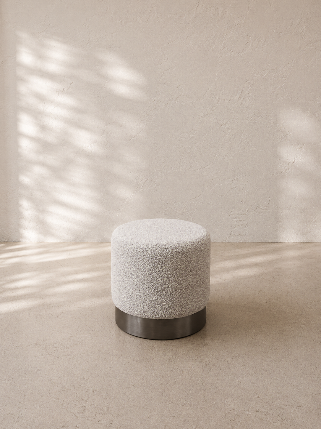 Mayfair Ottoman Pod - Boucle Speckled in White & Black