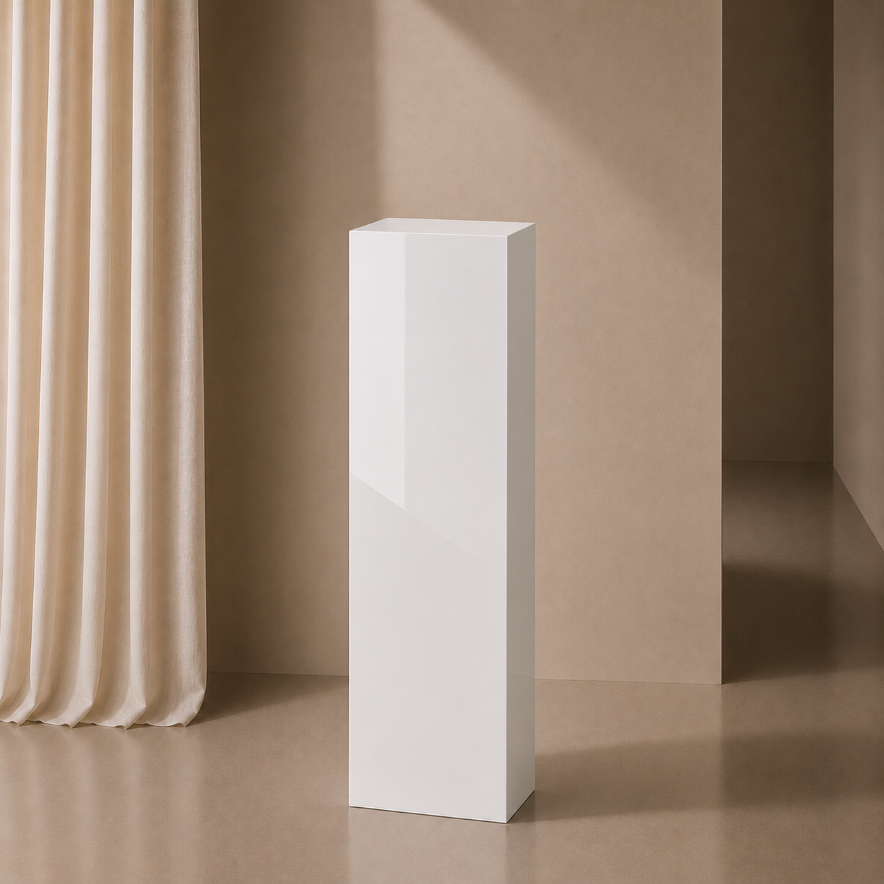 White Gloss Acrylic Plinth - 90cm
