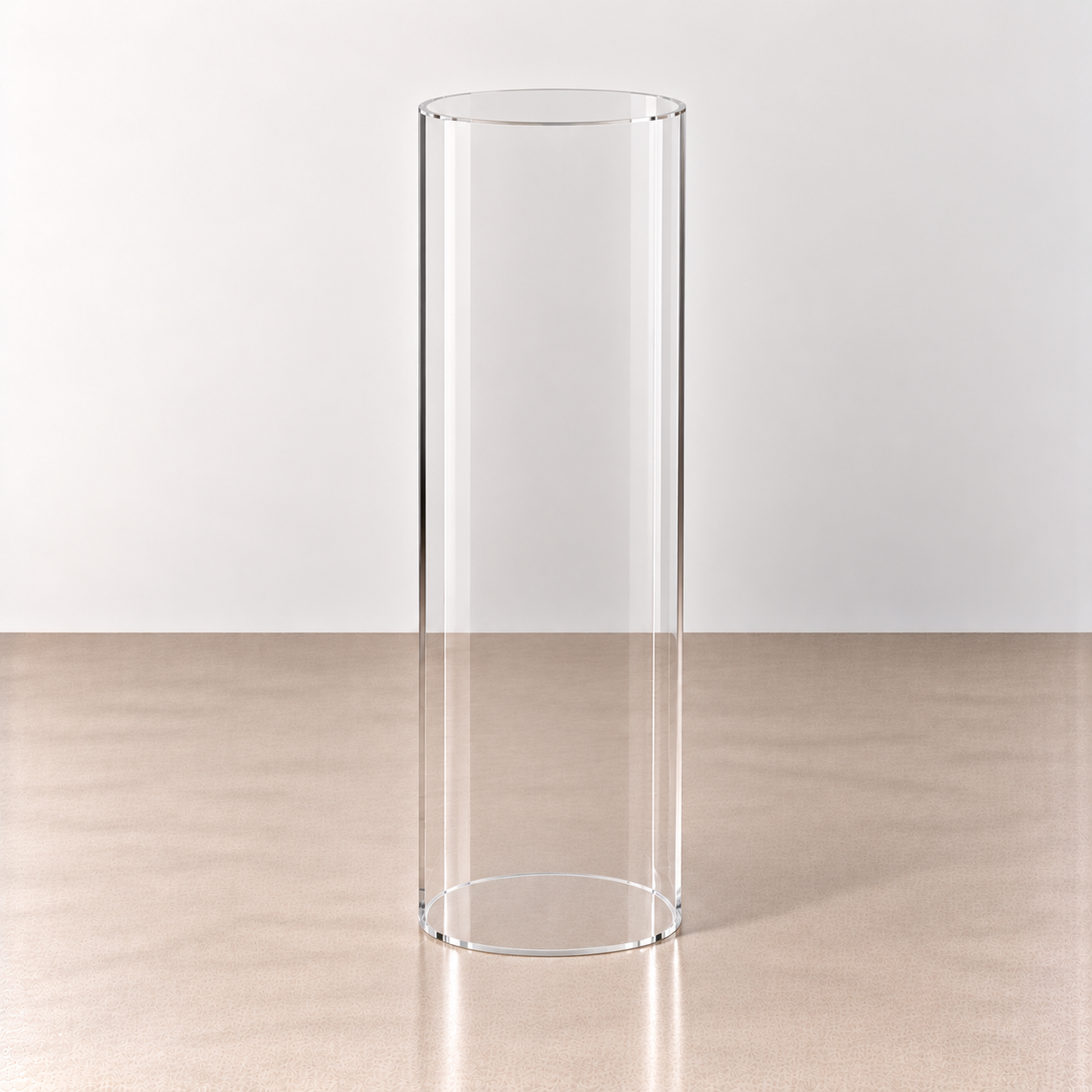 Clear Acrylic Plinth - Round Cylinder - 90cm H