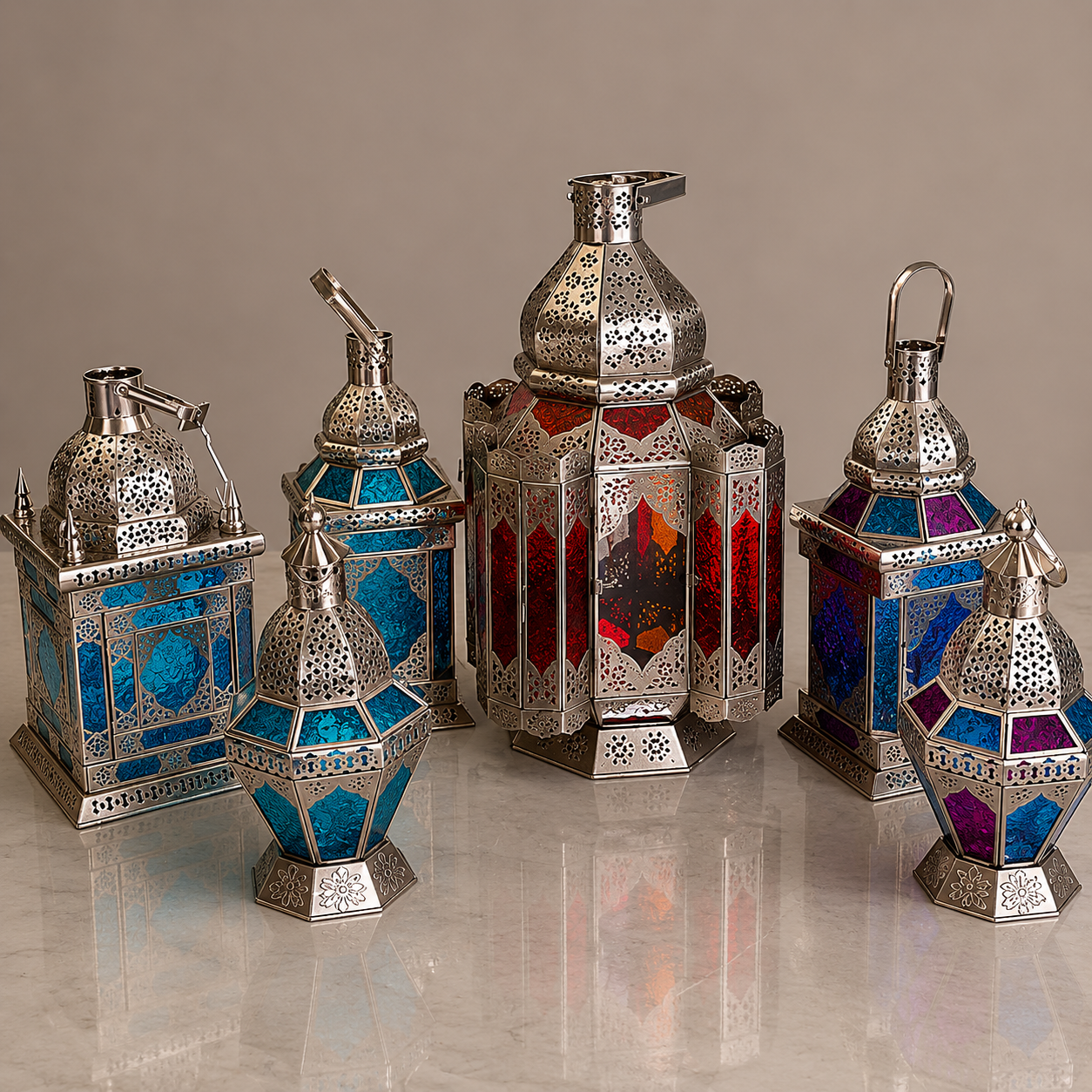 Moroccan Lanterns - Silver