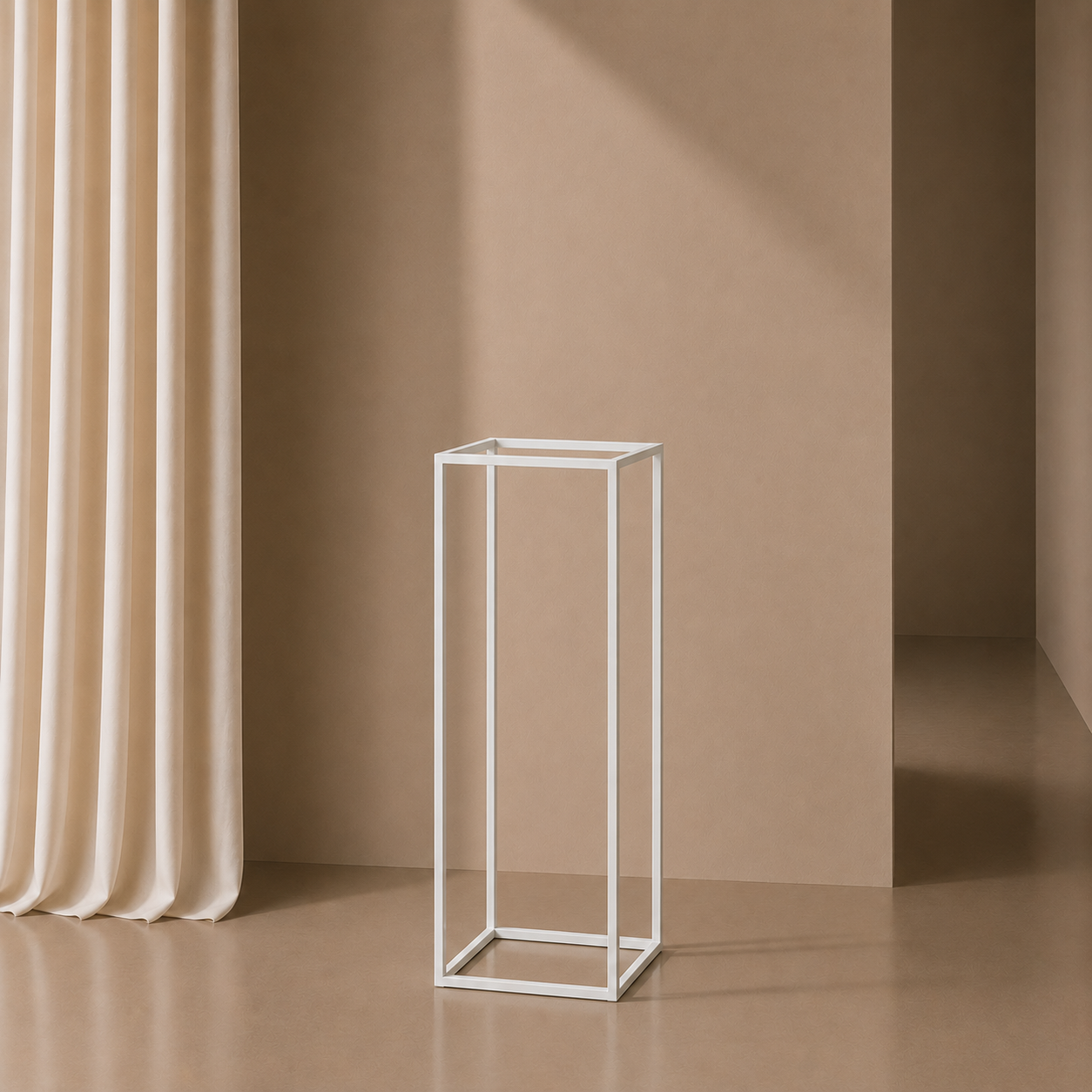 White Metal Plinth - 90cm