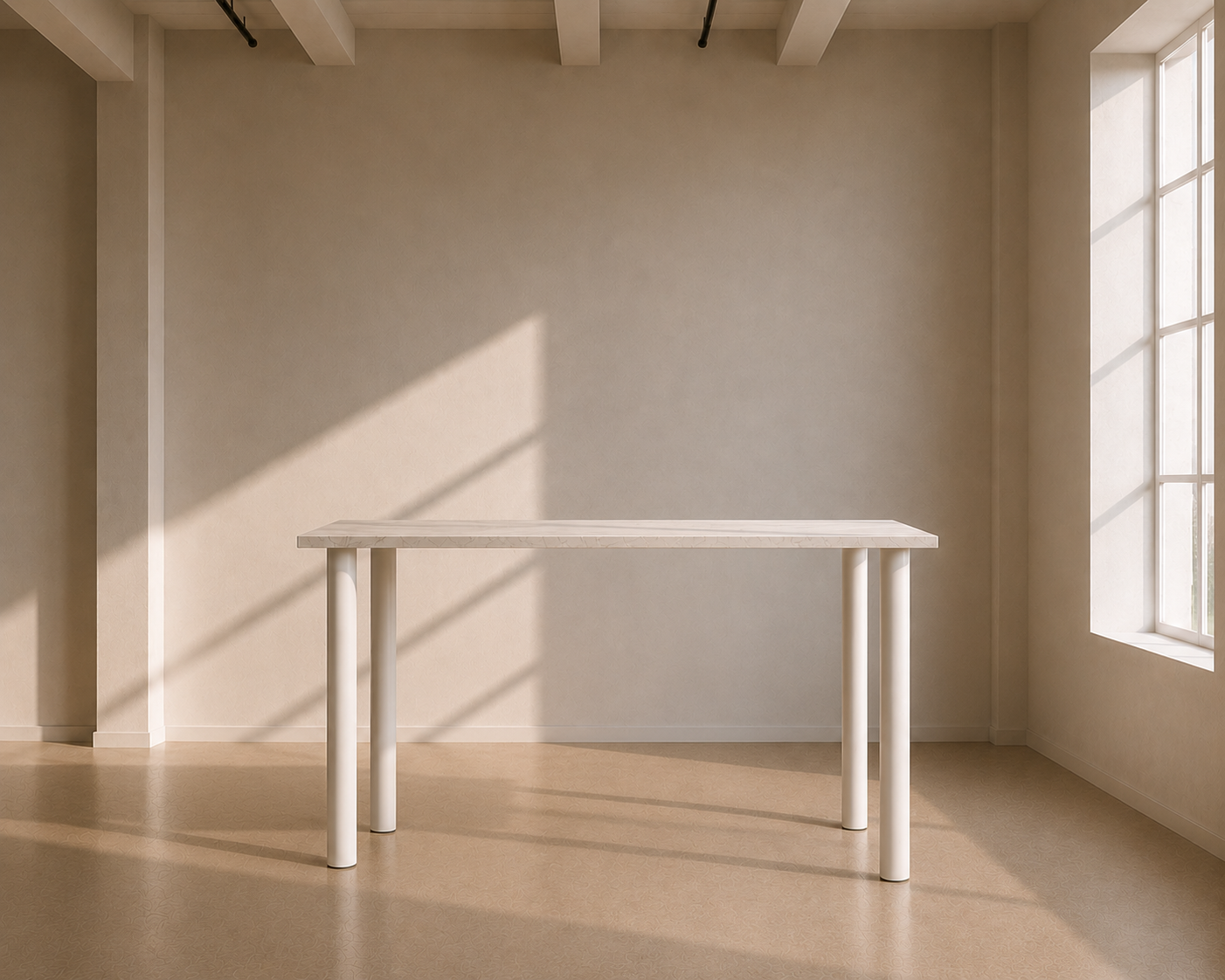 Charlie High Bar Table - Straight - Brushed White