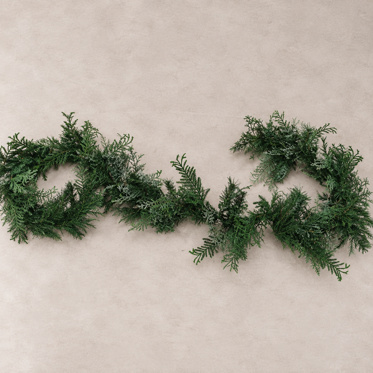 Christmas Garland - Green Pine - Silver Fleck and Lights - 270cm Long