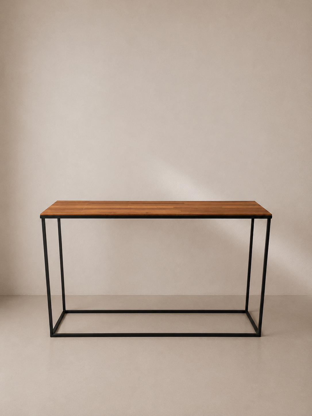 Kensington High Bar Bench - Black with Walnut Timber Top