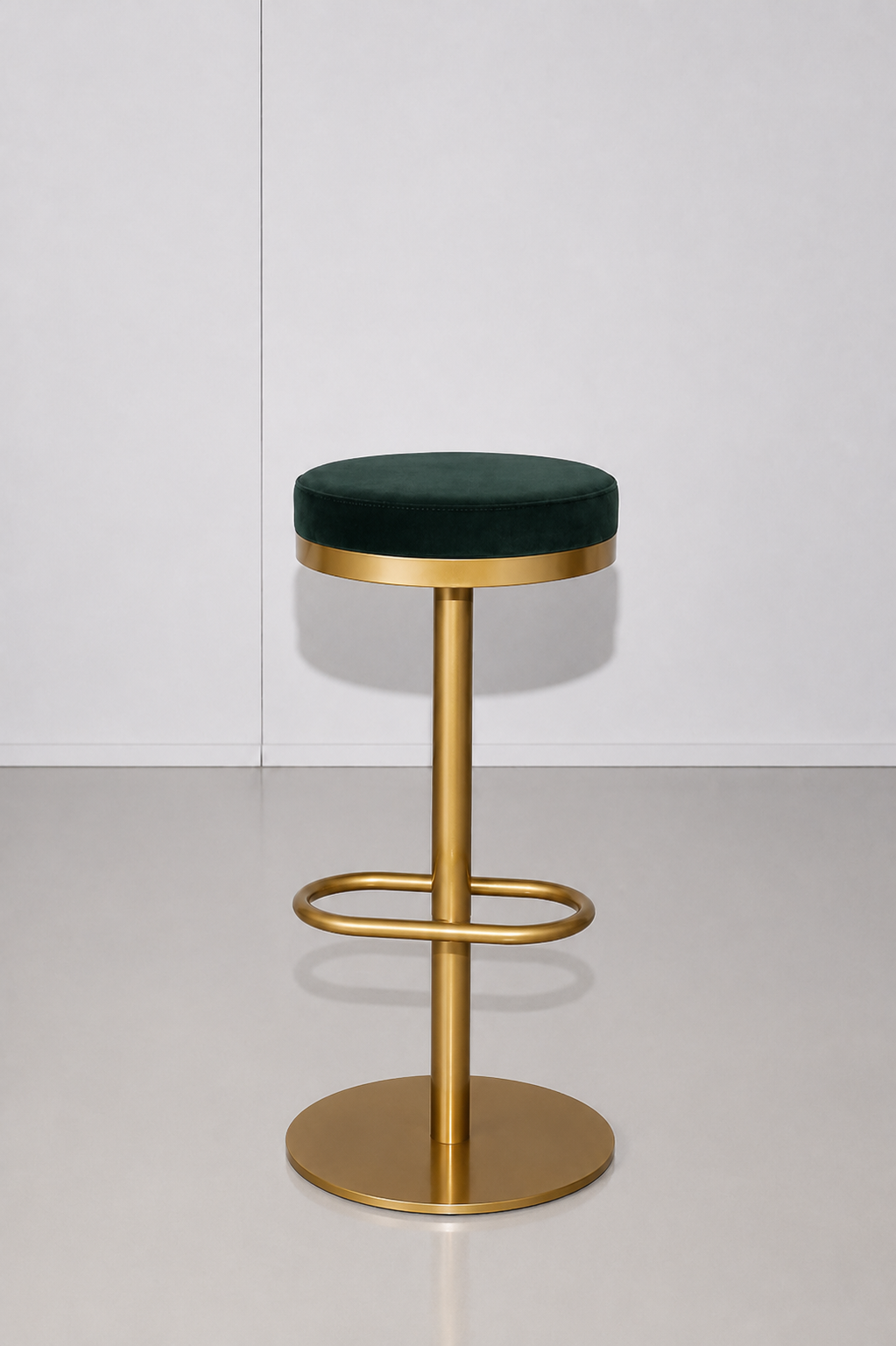 Mila Gold Stool - Midnight Green Velvet