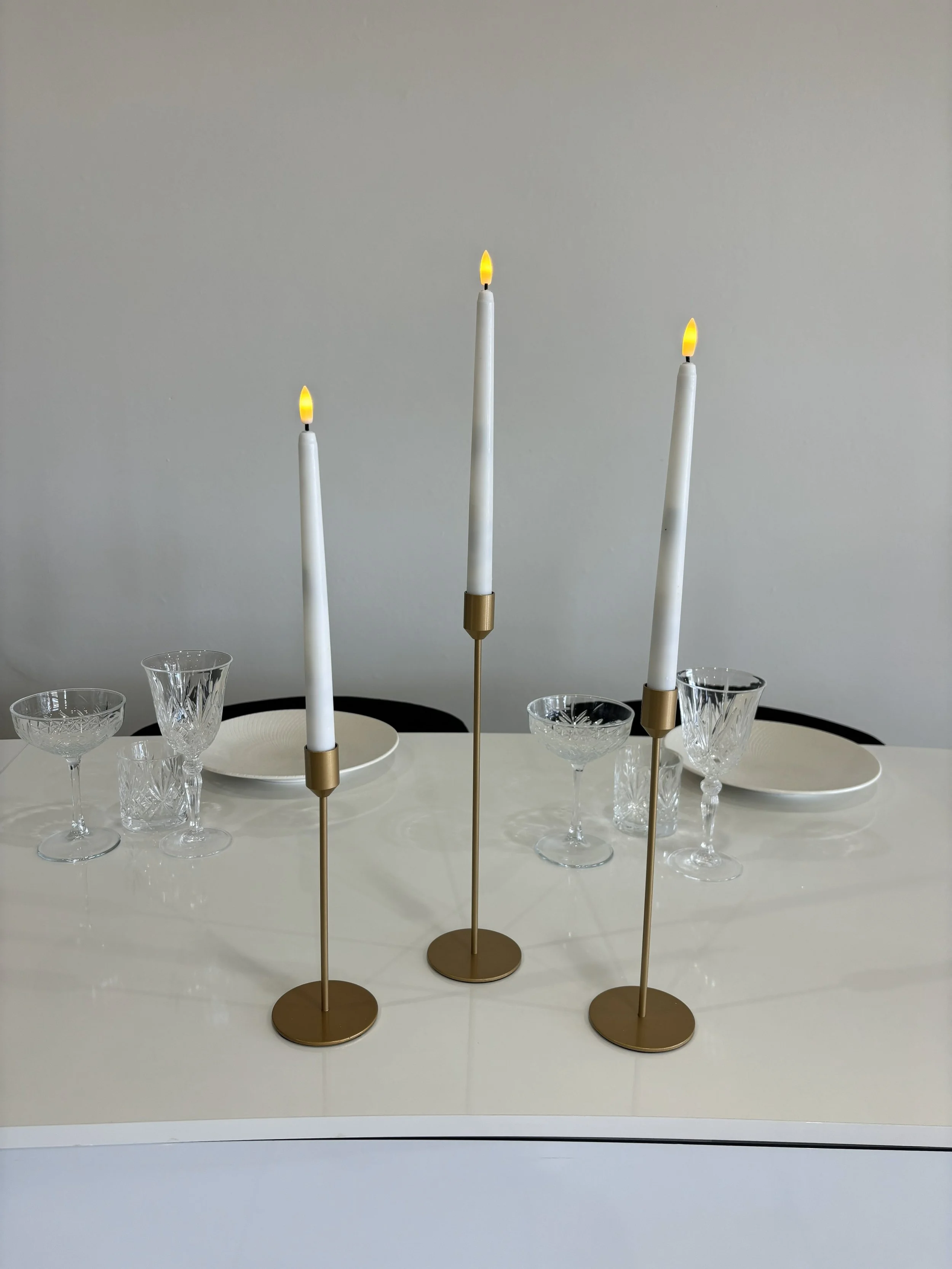 LED Wax Taper Candle in Brushed Gold Candle Holder.jpg