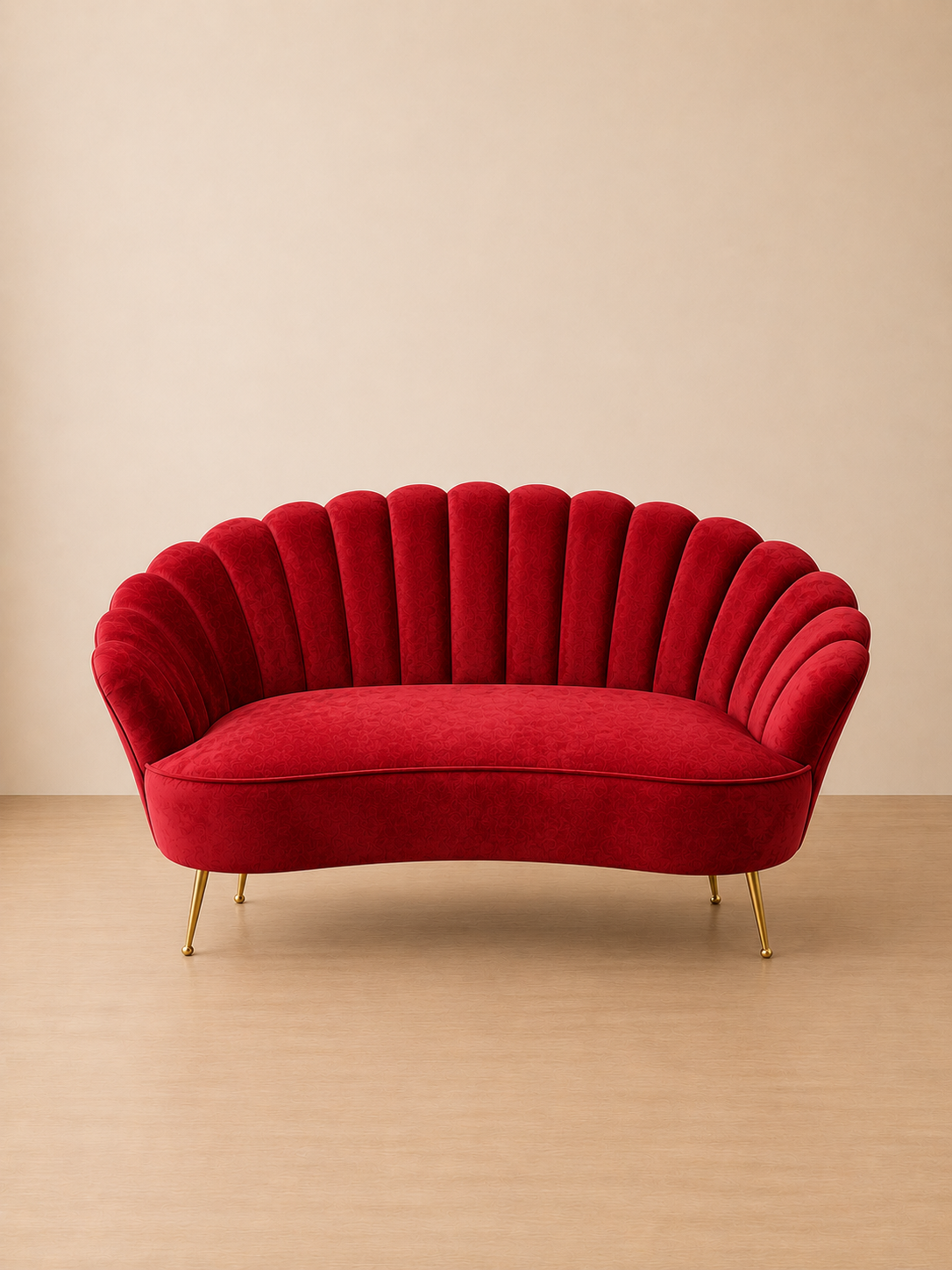New York Velvet Sofa - 3 Seater Ruby