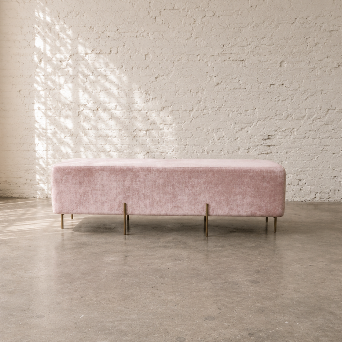 Manhattan Ottoman Bench - Blush Pink