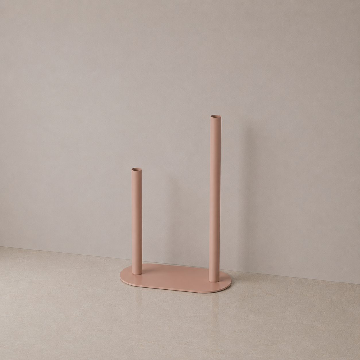 Alfredo Metal Duo Straight Stem Vase - Blush Pink