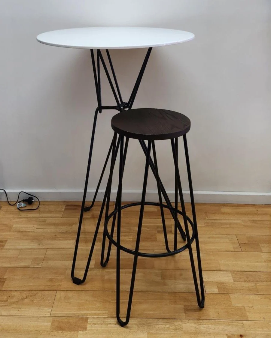 Paris High Bar White Top, Black Legs, Miami Stool.jpg