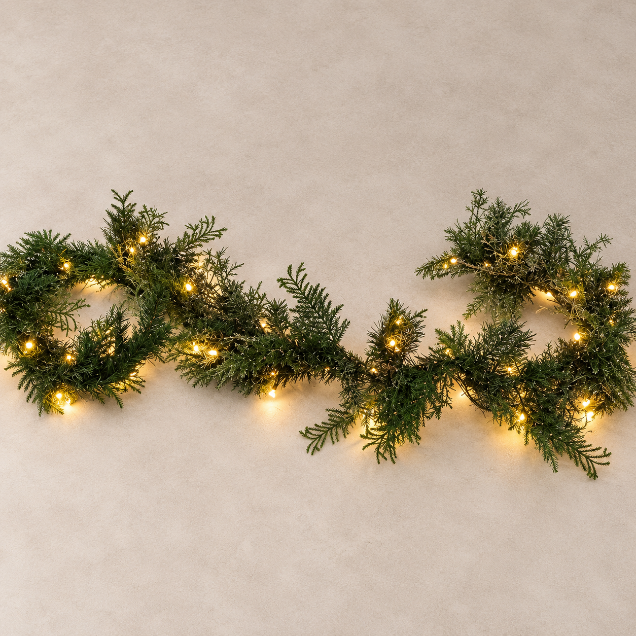 Christmas Garland - Green Pine - Silver Fleck and Lights - 270CM Long 2.png