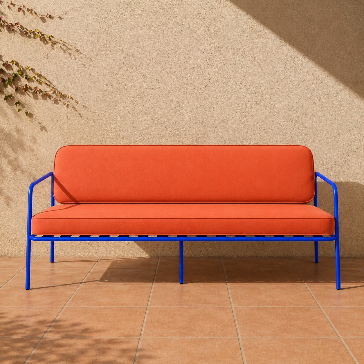 Bella - 2 Seater Sofa - Blue Frame - Saffron.png