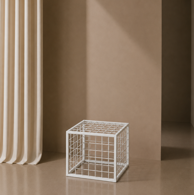 White Mesh Cube - 45cm
