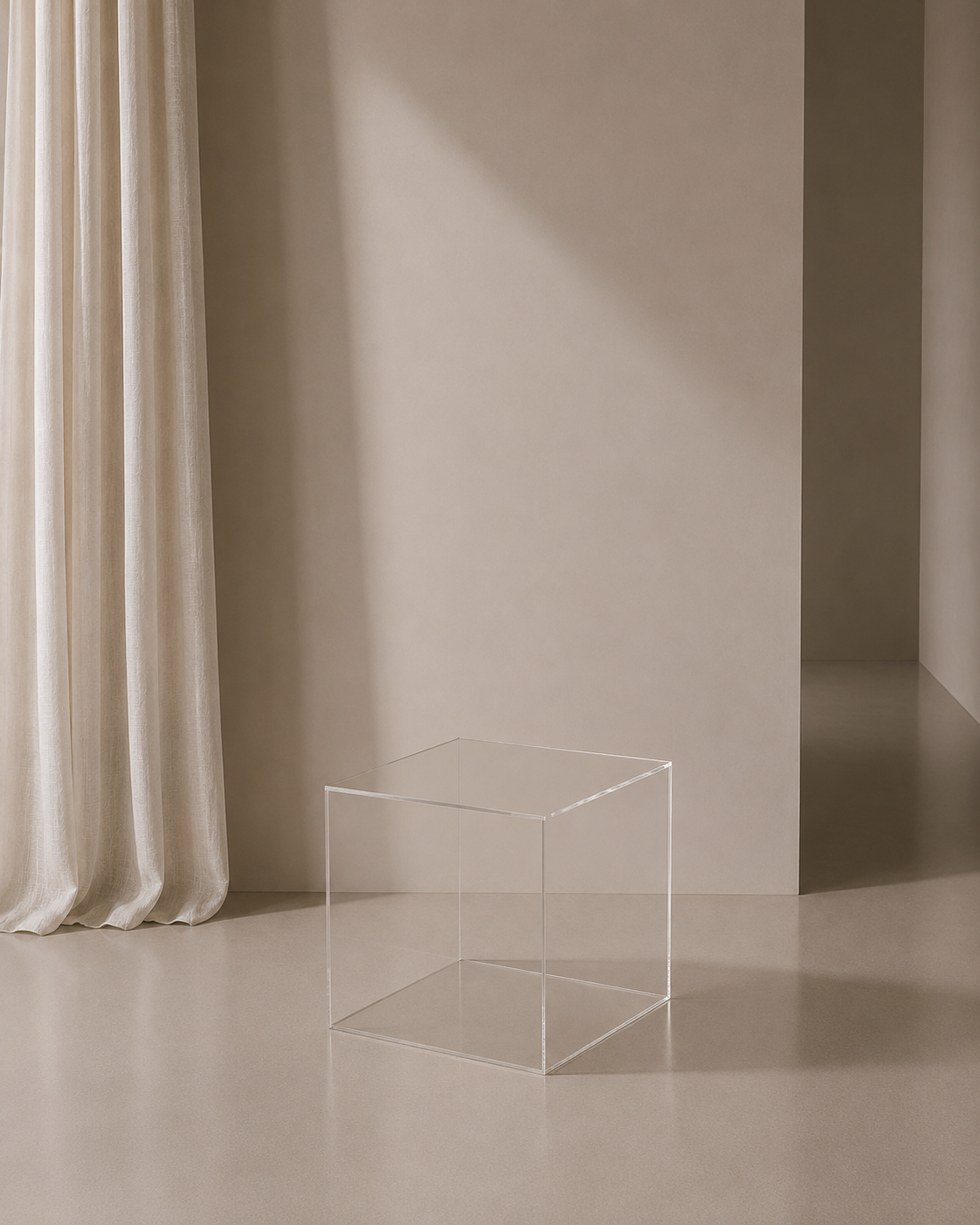 Clear Acrylic Plinth - 28cm H