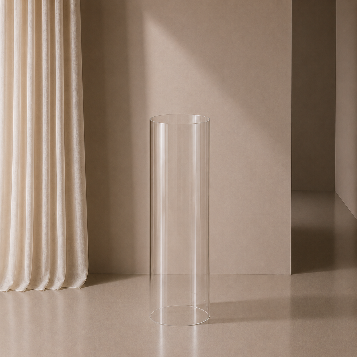 Clear Acrylic Plinth - Round Cylinder - 90cm H